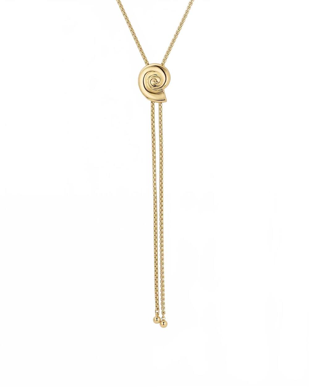 NEW GORJANA women's nautilus bolo necklace in gold
